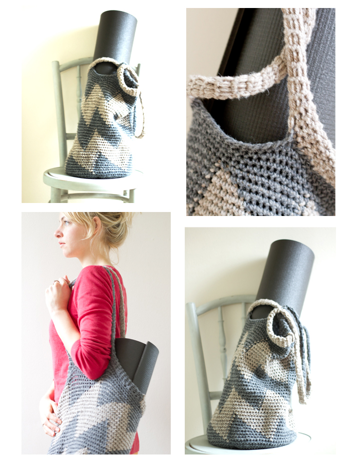 On my channel now: full crochet yoga mat bag tutorial #diy #lionbrandyarn  #crochetbag 